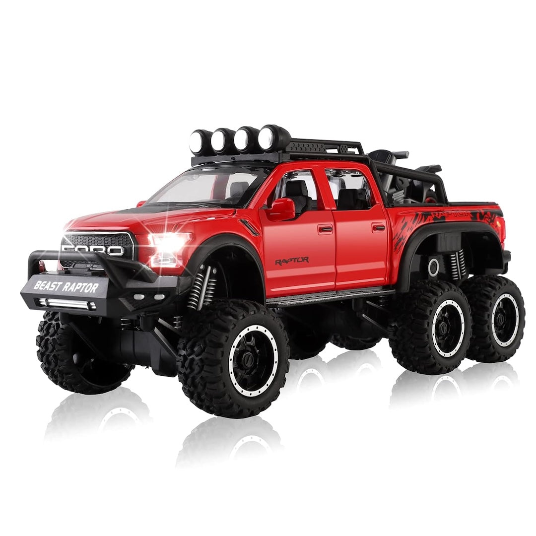1:24 Die-Cast Pickup Truck – Pull Back, Lights &amp; Sound