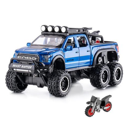 1:24 Die-Cast Pickup Truck – Pull Back, Lights &amp; Sound