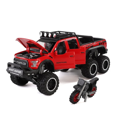1:24 Die-Cast Pickup Truck – Pull Back, Lights &amp; Sound
