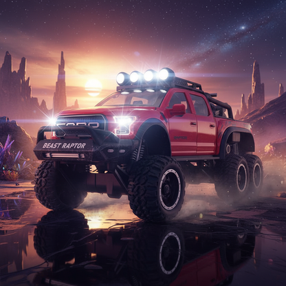 1:24 Die-Cast Pickup Truck – Pull Back, Lights &amp; Sound