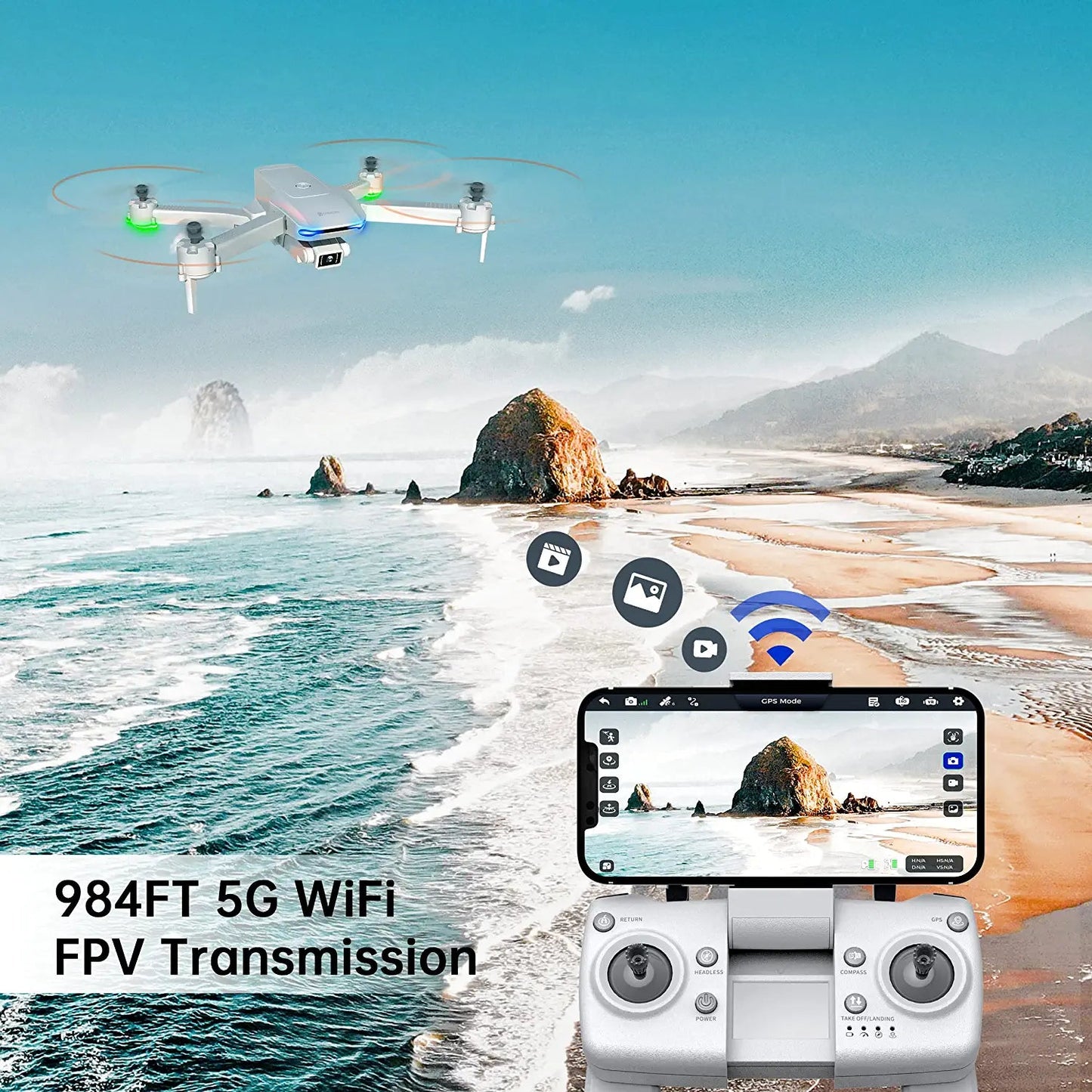 Dynalog DG600C GPS Drone – 4K Camera, Smart Return, 2 Batteries