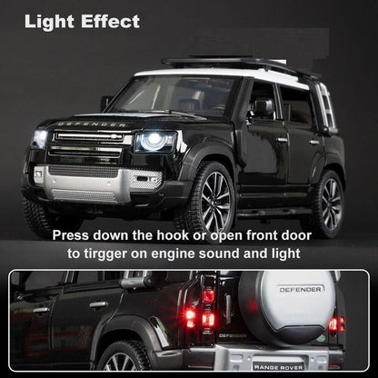 Defender 1:32 Pull-Back Metal Car – Lights, Music &amp; Opening Doors