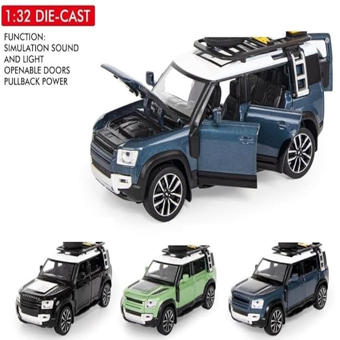 Defender 1:32 Pull-Back Metal Car – Lights, Music &amp; Opening Doors