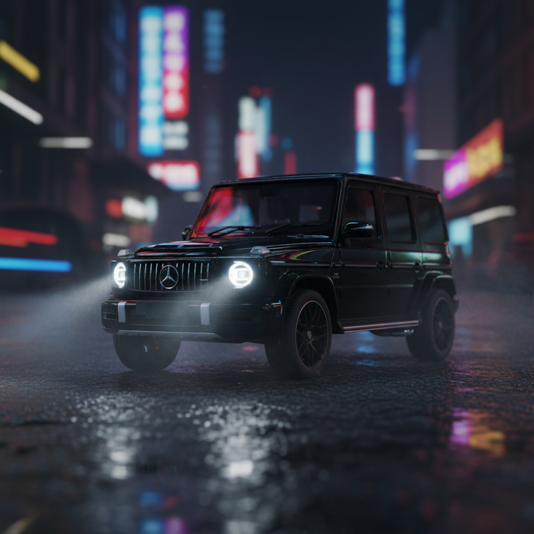 G-Wagon Die-Cast Model – Pull-Back, LED Lights &amp; Opening Doors