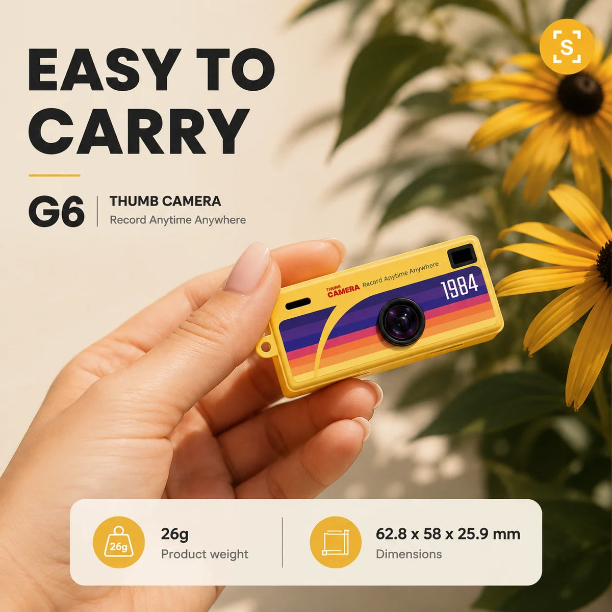 TheNerv™ Rewind | Mini Thumb Camera — 1080p Retro Keychain Cam