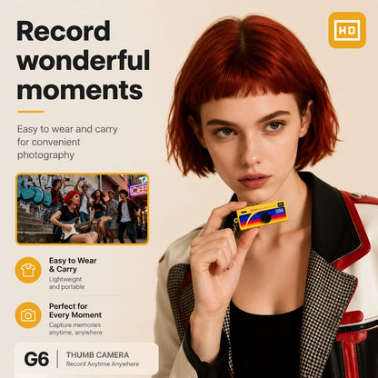 TheNerv™ Rewind | Mini Thumb Camera — 1080p Retro Keychain Cam