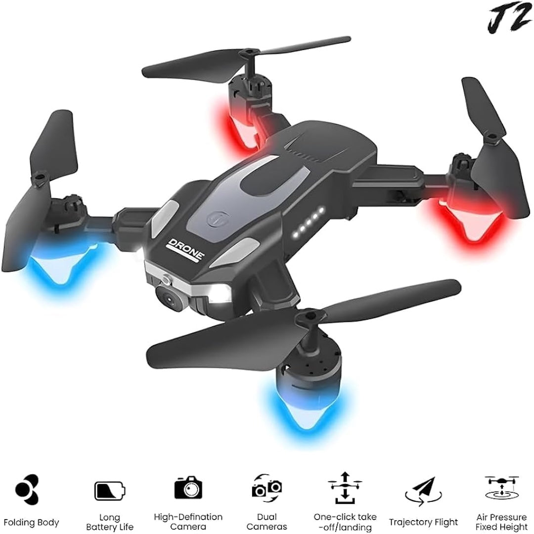 J2 Foldable Dual Camera Drone – 1080p, Obstacle Avoidance, Double Battery