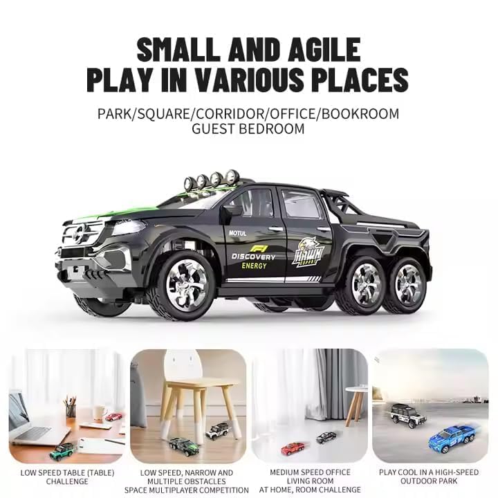 Off-Road RC Car – 1:64 Scale Remote Control Truck with LED Lights