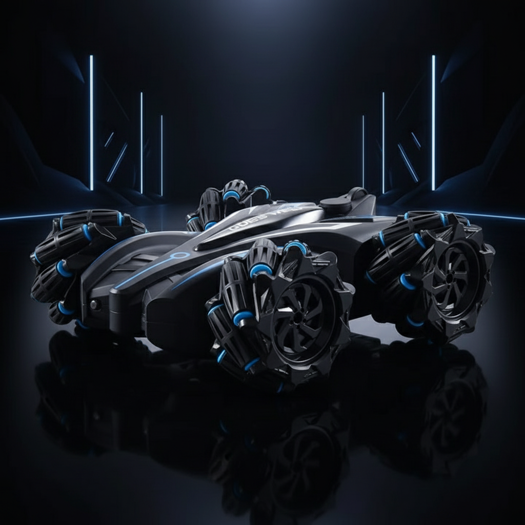 Stunt Spray RC Car – Dual Control, 2.4GHz, 80ft Range (Blue)