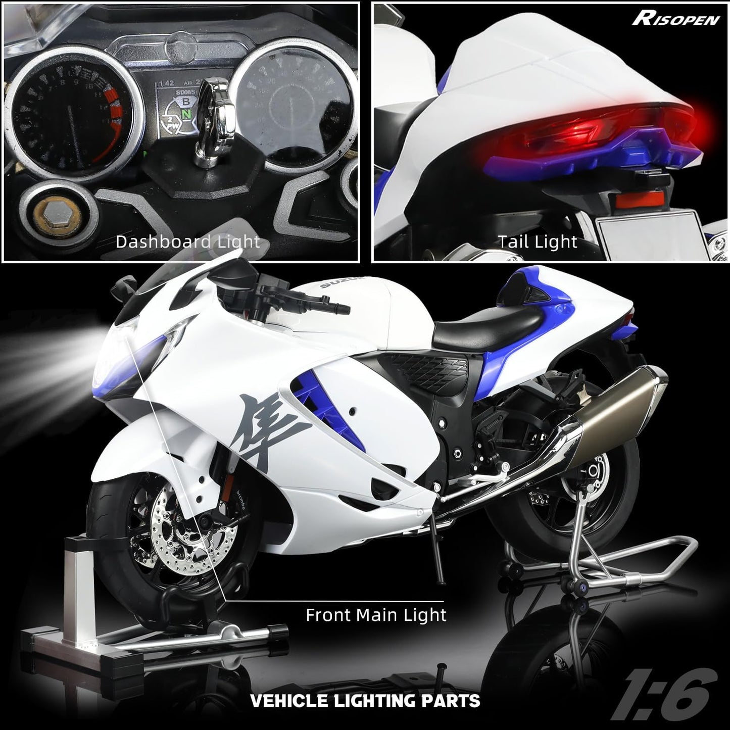 Nerv 1:6 Suzuki Hayabusa Die-Cast Motorcycle Model