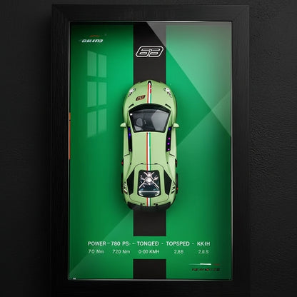 Nerv 3D Lamborghini LP-780-4 Car Frame Wall Art