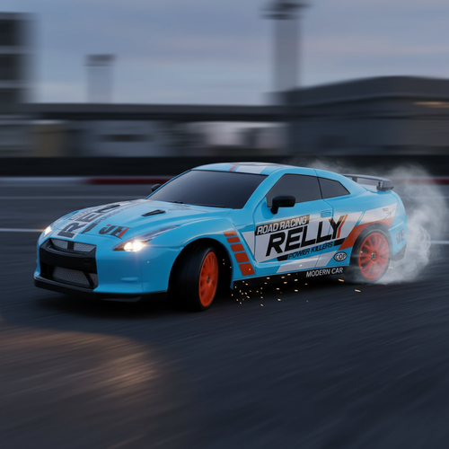 Nerv Royal 1:24 Scale Remote Control Drift Car – 4WD | 20 Kmph | 2.4GHz Long Range | Boost Mode | LED Lights (Blue)