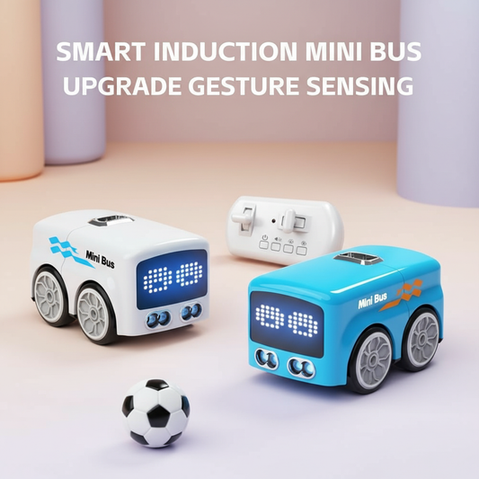 Magic Bus Follow Line Car – Smart Sensor Toy with LED Expression Lights, 4 Play Modes &amp; Auto Obstacle Avoidance