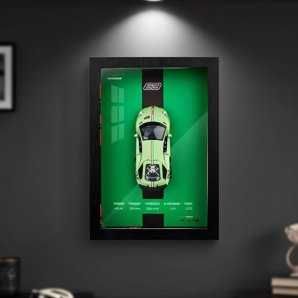 Nerv 3D Lamborghini LP-780-4 Car Frame Wall Art