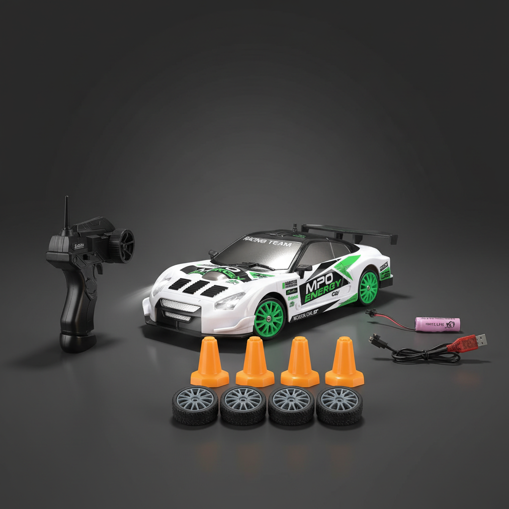 Nerv RC Drift Car – 2.4GHz 4WD High-Speed Racing Car with LED Lights