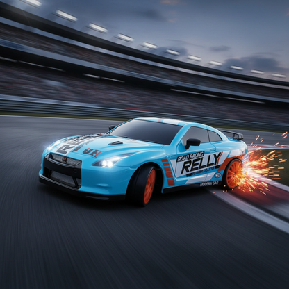 Nerv Royal 1:24 Scale Remote Control Drift Car – 4WD | 20 Kmph | 2.4GHz Long Range | Boost Mode | LED Lights (Blue)