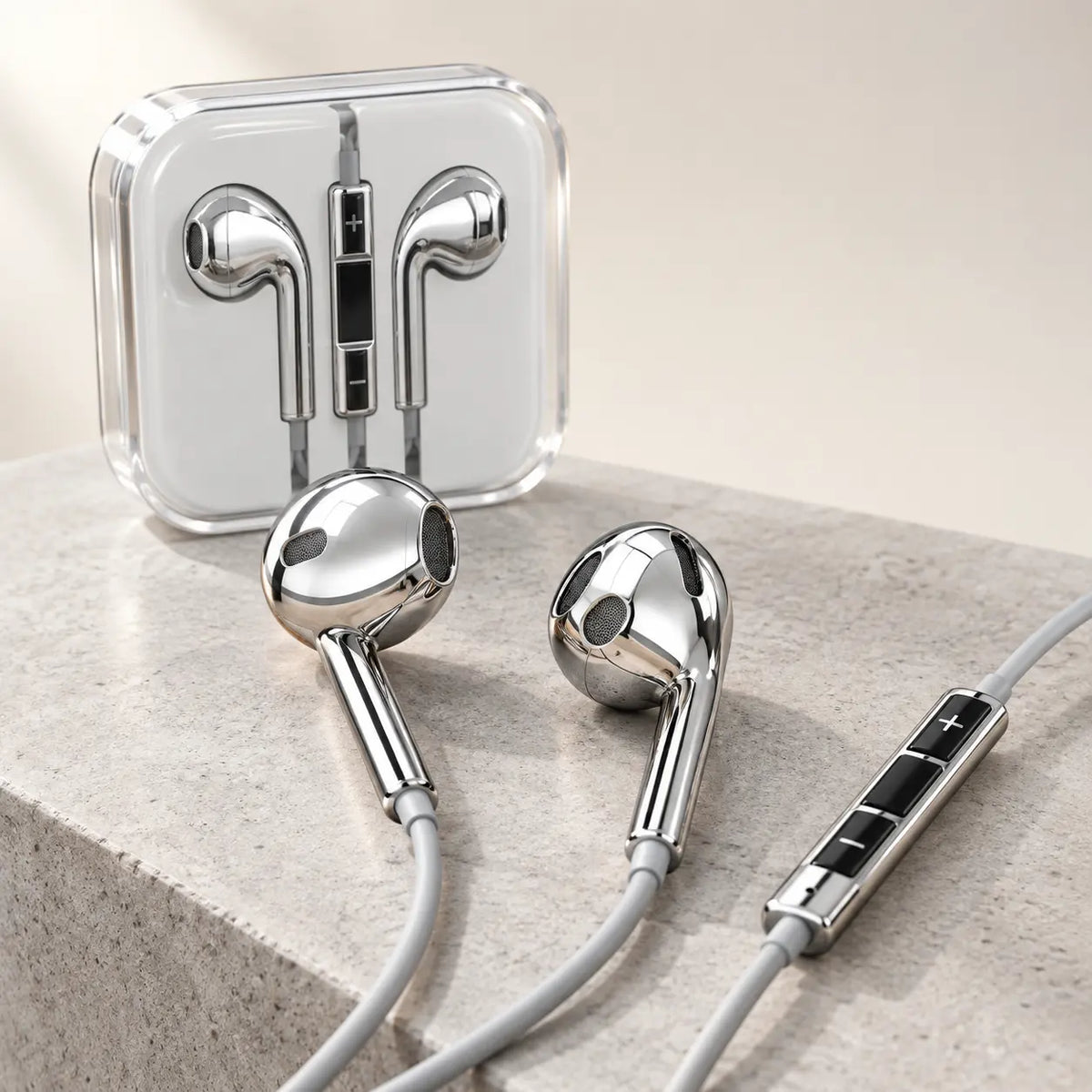 NERV™ Quicksilver — Chrome Wired Earbuds