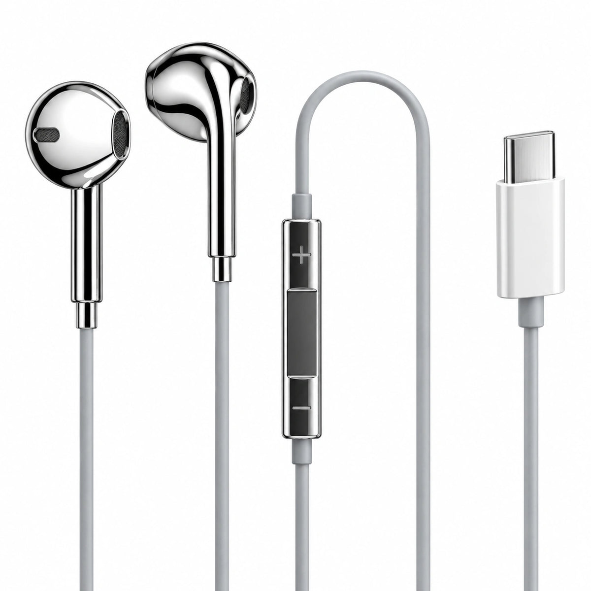 NERV™ Quicksilver — Chrome Wired Earbuds