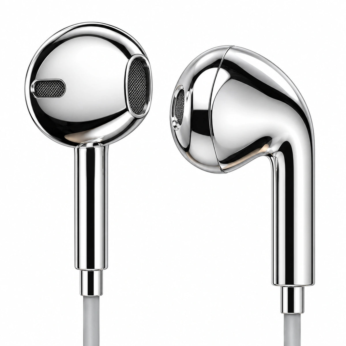 NERV™ Quicksilver — Chrome Wired Earbuds