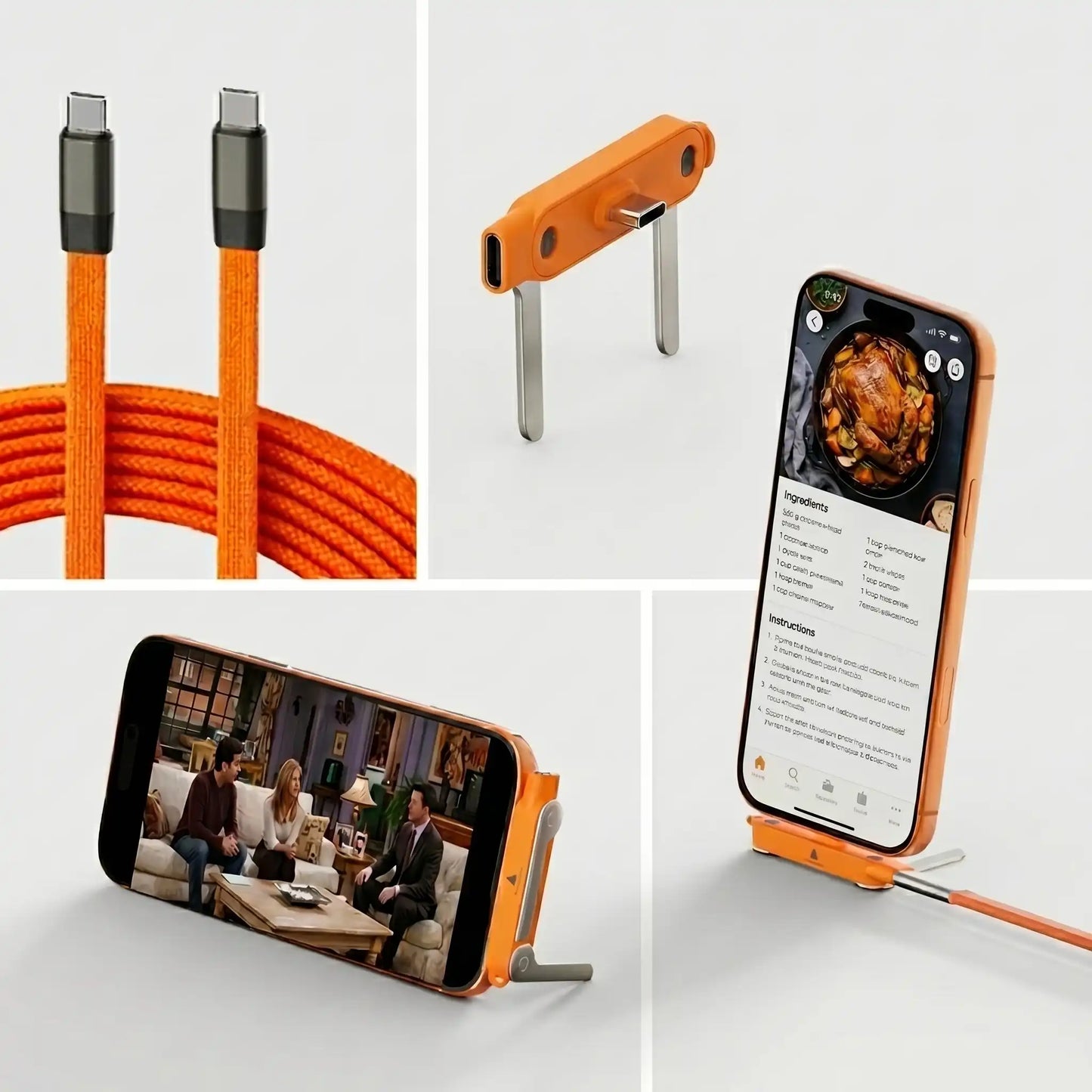 TheNerv™ FlexStand 2-in-1 Detachable Charging Cable Stand