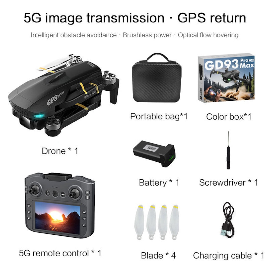 GD93 Pro Max 6K GPS Drone – Screen Controller, Obstacle Avoidance, Brushless