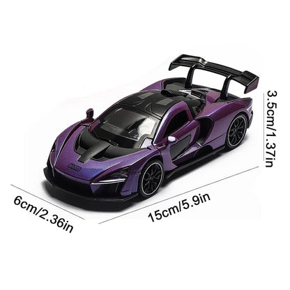 1:24 McLaren Senna Die-Cast Model – Pull Back, LED Lights &amp; Sound
