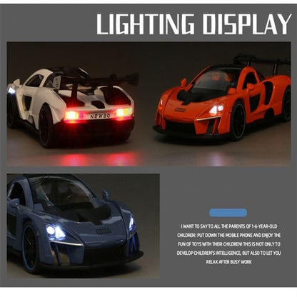 1:24 McLaren Senna Die-Cast Model – Pull Back, LED Lights &amp; Sound
